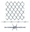 Seamless tiling fence and barbed wire