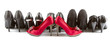 High heels red and black