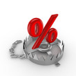 Percent symbol on a trap.