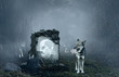 Wolves guarding an old grave