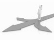 3d people - human character - person standing on arrows.