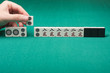 Smooth table surface with a mahjong on it