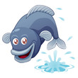 illustration of fish jumping vector