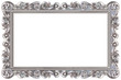 Cadre baroque rectangulaire argenté