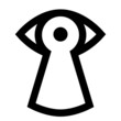 Spy icon - eye looking through keyhole