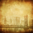 grunge image of new york skyline