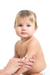 doctor vaccinating  baby isolated on a white background