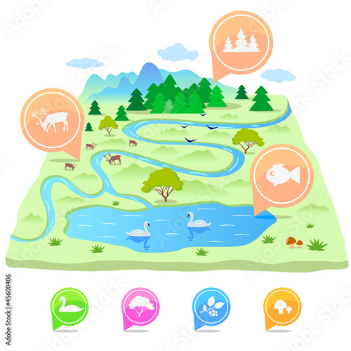 Vector: map nature map nature