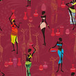 Vektor: Background with african women Background with african women