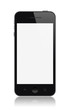 Modern smartphone with blank screen isolated