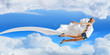 Modern style dancer against blue sky