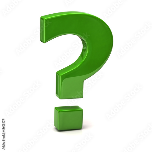 Illustration: Green question mark sign Green question mark sign