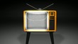 Old tv animation, with green-screen over tv screen.