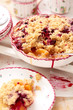 Himbeer Pfirsich Crumble ganz frisch