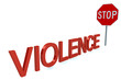 Word Violence Before Stop Sign isolated on a white background