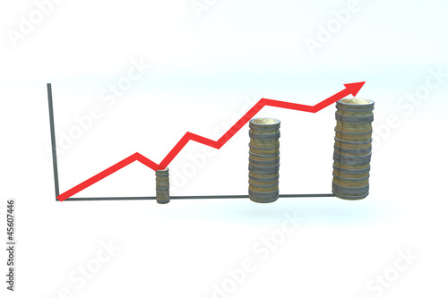 Illustration: financial diagram consisting of euro coins financial diagram consisting of euro coins