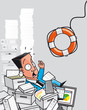 Vector: Rescue of overworked businessman Rescue of overworked businessman