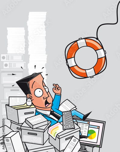 Vector: Rescue of overworked businessman Rescue of overworked businessman