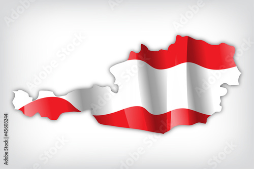 Vector: Österreich Karte Flagge Österreich Karte Flagge
