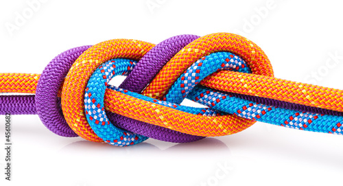 Photo: eight rope knot isolated on white eight rope knot isolated on white
