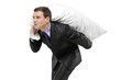 A businessman carrying a money bag