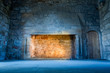 Warm and cold light in medieval castle