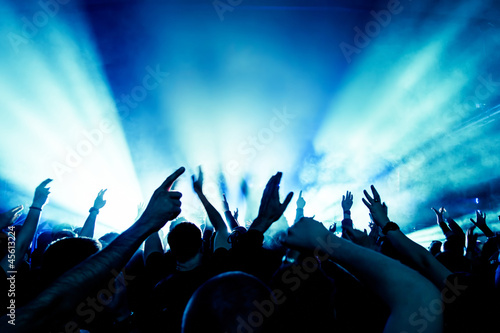 Photo: cheering crowd at concert cheering crowd at concert