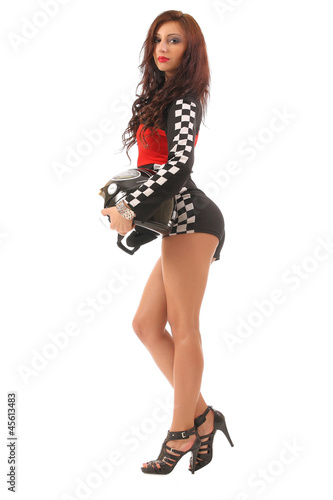 Photo: sexy girl in a racing suit sexy girl in a racing suit