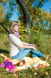 Photo: The girl has a rest outdoors The girl has a rest outdoors
