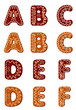 Vector: Gingerbread alphabet from A to F Gingerbread alphabet from A to F