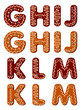 Gingerbread alphabet letters from G to M
