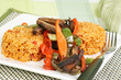 steak and peppers