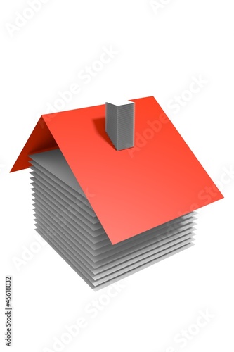 Illustration: haus mit rotem dach haus mit rotem dach