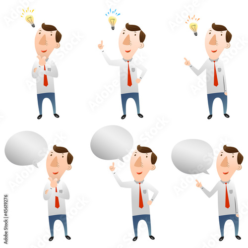Vector: businessman with idea and speech bubble businessman with idea and speech bubble
