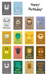 animal birthday card set 