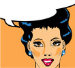 Illustration: Vector illustration of woman in a pop art/comic style. Vector illustration of woman in a pop art/comic style.