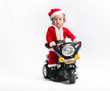 A very nice Santa Claus. on motorcycle
