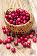 Cranberries with basket