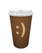 Illustration: Paper cup of coffee isolated on white background illustration Paper cup of coffee isolated on white background illustration