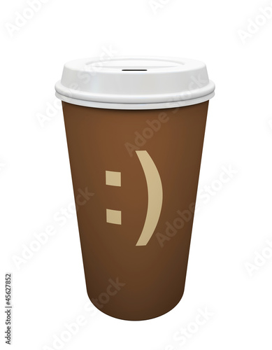 Illustration: Paper cup of coffee isolated on white background illustration Paper cup of coffee isolated on white background illustration