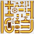 Golden Pipeline Parts: pipe, faucet, valve, shaft, wheel
