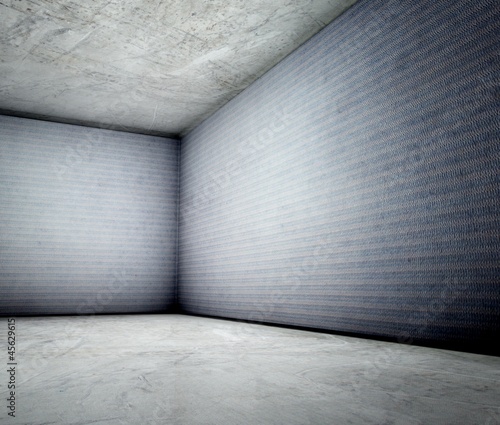 Photo: 3d corner of old grunge concrete interior 3d corner of old grunge concrete interior