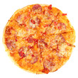 Tasty pepperoni pizza isolated on white