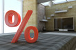 Illustration: Percent symbol in room Percent symbol in room