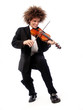 Musico estilo afro tocando un violín,compositor de música.