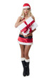 The Christmas girl with boxes of gifts isolated