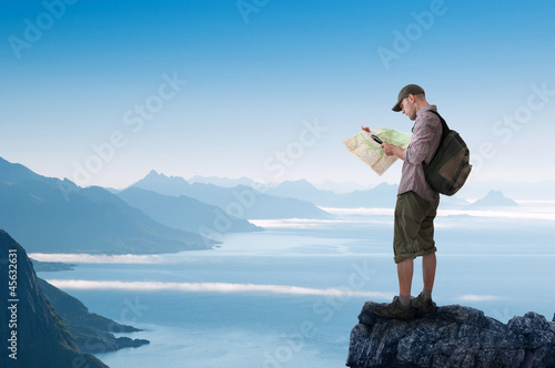Photo: man hiking man hiking