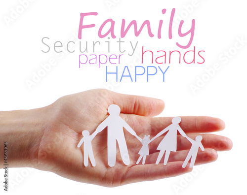 Photo: Paper family in hands Paper family in hands