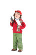 Young child dressed up as a tradesperson
