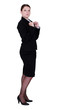 Defensive businesswoman
